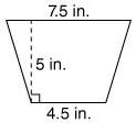 What is the area of the following trapezoid?  30 in.2 60 in.2 48