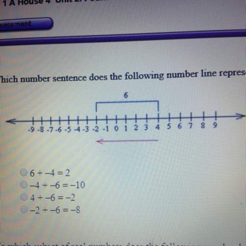 Which number sentence does the following number line represent? i need this to be correct and i nee