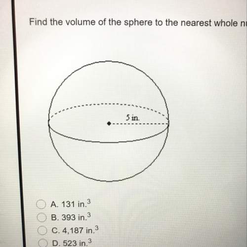 Find the volume of the sphere to the nearest whole number. use pi = 3.14