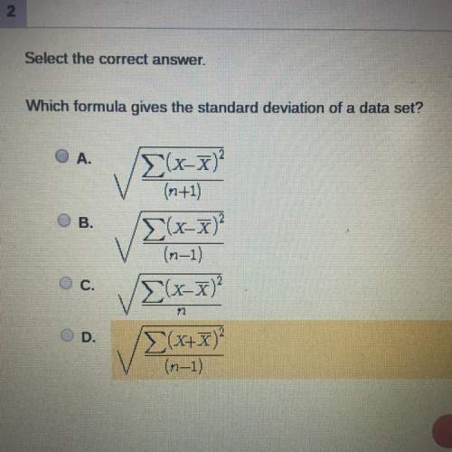 Which formula gives the standard deviation of a data set