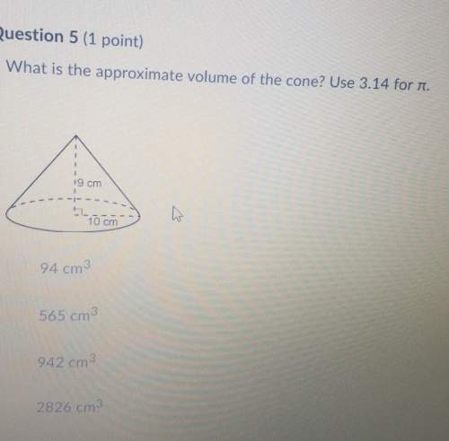 Asap ! what is the approximate volume of the cone use 3.14 for pi