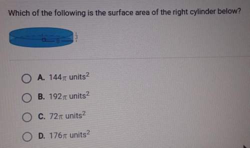 Which of the following is the surface area of the right cylinder below? height 3r