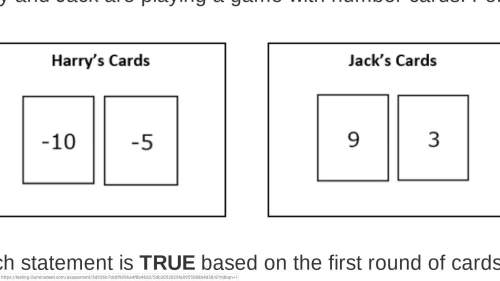 Harry and jack are playing a game with number cards. for each round, each player draws two cards and