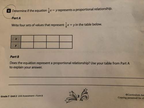 Determine if the equation 1/4x= y represents a proportional relationship