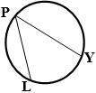 Pls ! given: circle k(o), the measure of arcs pl=80°, py=150°  find: m∠ypl thx