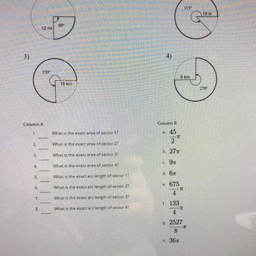 What is the exact area and arc length of these sectors?