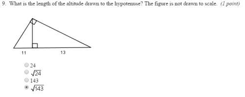 What is the length of the altitude drawn to the hypotenuse? the figure is not drawn to scale.