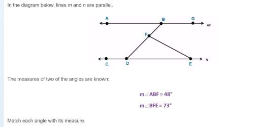 In the diagram below, lines m and n are parallel.  the measures of two of the angles are