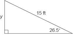 What is the value of y in the triangle?  enter your answer in the box. round
