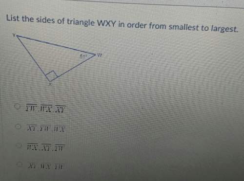 List the sides of triangle wxy in order from smallest to largest
