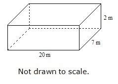 Find the volume of the rectangular prism. 194m^3 388m^3 140m^3 280m^3&lt;