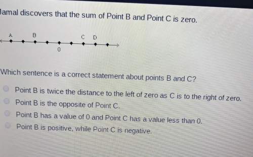 Jamal discovers that the sum of point b in point c 0 which sentence is a correct statement about poi