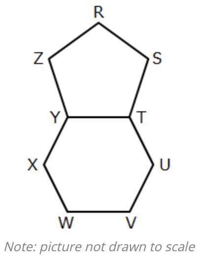In the figure below, pentagon rstyz is a regular polygon and mrst = 108°.  note: pictur
