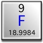 What does the number 18.9984 represent in the image?  a) the atomic number of fluorine