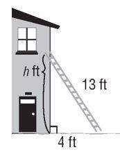 How high is the end of the ladder against the building? round to the nearest tenth if necessary.