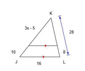 A) for δjkl use the triangle proportionality theorem to solve for x. b) after you have s