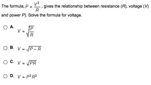 The formula p=v^2/r gives the relationship between resistance (r), voltage (v) and power p). solve t