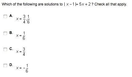 Which of the following are solutions to ? check all that apply.