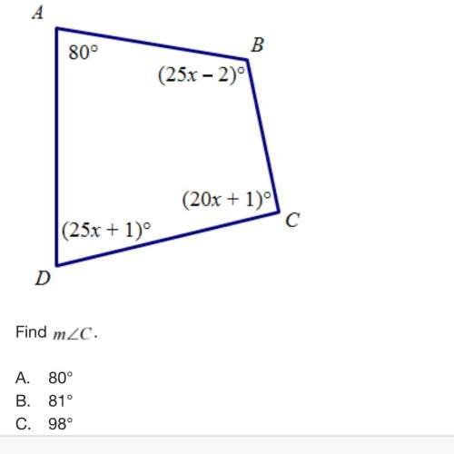 Find the measure of angle c a.80 b.81 c.98 d.101