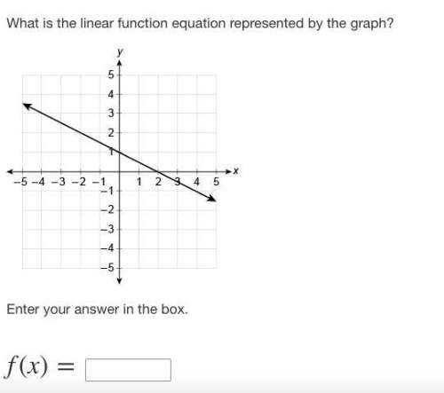 What is the linear function equation represented by the graph?  enter answer on the box
