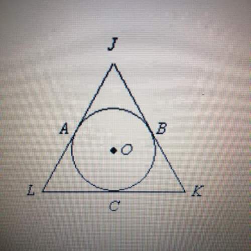Jk, kl, and lj are all tangent to circle o. the diagram is not drawn to scale. if ja = 13, al = 19,