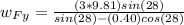w_{Fy} =\frac{(3*9.81)sin(28)}{sin(28)-(0.40)cos(28)}