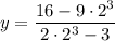 \displaystyle y=\frac{16-9\cdot 2^3}{2\cdot 2^3 - 3}