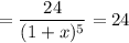 = \dfrac{24}{(1+x)^5} = 24