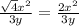 \frac{\sqrt{4}x^2}{3y} = \frac{2x^2}{3y}