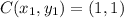 C(x_1,y_1) = (1, 1)