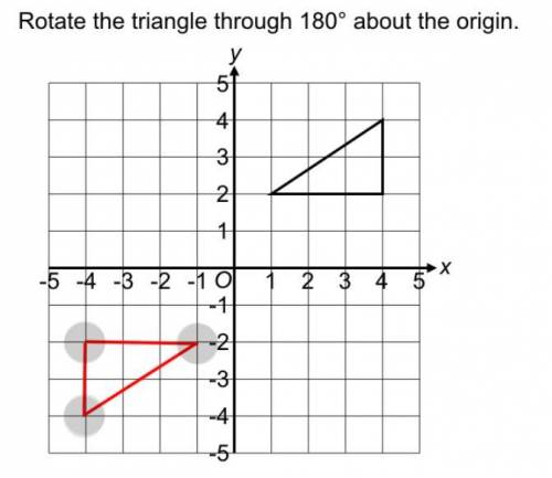 Rotate the triangle through 180° about the origin.