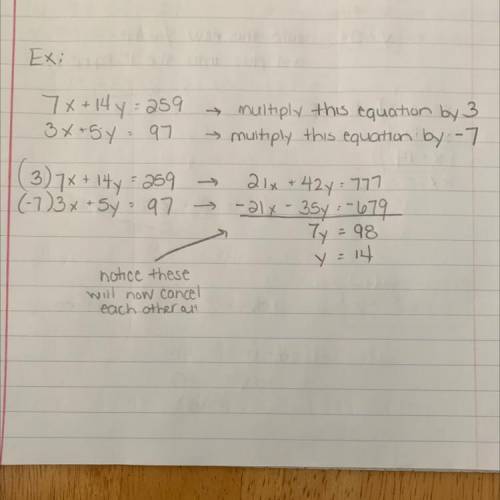 To solve this system of equations by elimination, what operation could be used to eliminate the x- v
