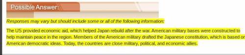 How did the US assist Japan following World War II?

Do not copy off google if u don’t I’ll give u b