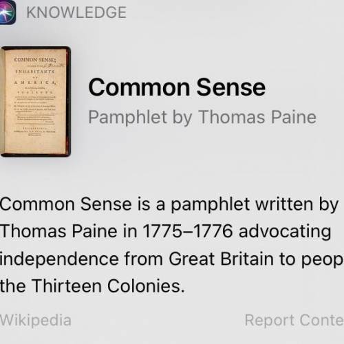 What was the message of thomas paine common sense
