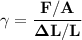 \mathbf{\gamma = \dfrac{F/A}{\Delta L/L}}