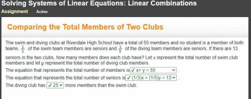 The swim and diving clubs at Riverdale High School have a total of 55 members and no student is a me