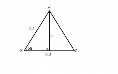 X, Y and Z form the vertices of a triangle, where ∠ YXZ = 68°, XY = 7.3m and XZ = 8.3m. Calculate th