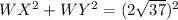 WX^2+WY^2=(2\sqrt{37})^2