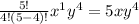 \frac{5!}{4!\left(5-4\right)!}x^1y^4=5xy^4