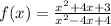 f(x)=\frac{x^{2} +4x+3}{x^{2} -4x+4}