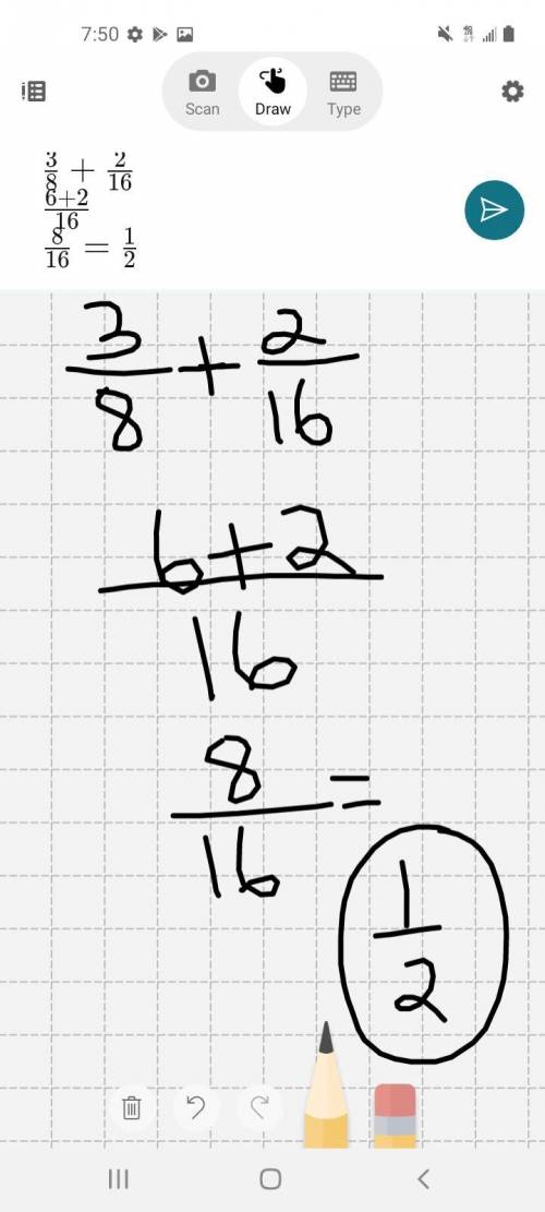 Adding and subtracting fractions show the working and answer