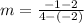 m=\frac{-1-2}{4-\left(-2\right)}