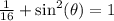 \frac{1}{16}+\sin^2(\theta)=1