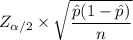 Z_{\alpha/2}  \times \sqrt{\dfrac{\hat p ( 1- \hat p)}{n}}