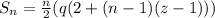 S_n = \frac{n}{2}(q(2 + (n-1)(z-1)))