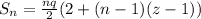 S_n = \frac{nq}{2}(2 + (n-1)(z-1))