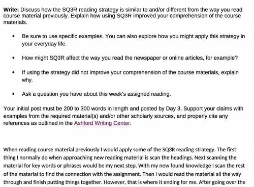 how is this reading strategy similar to and/or different from the way you read course material previ