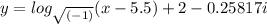 y = log_{\sqrt{(-1)} } (x - 5.5) + 2 - 0.25817i