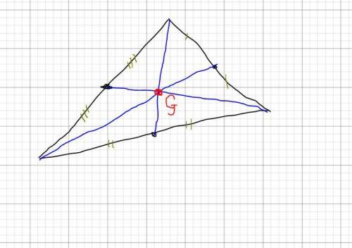 In which figure is point G a centroid?
a
b
c
d