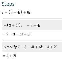 Standard form 
7−(3+4i)+6i=